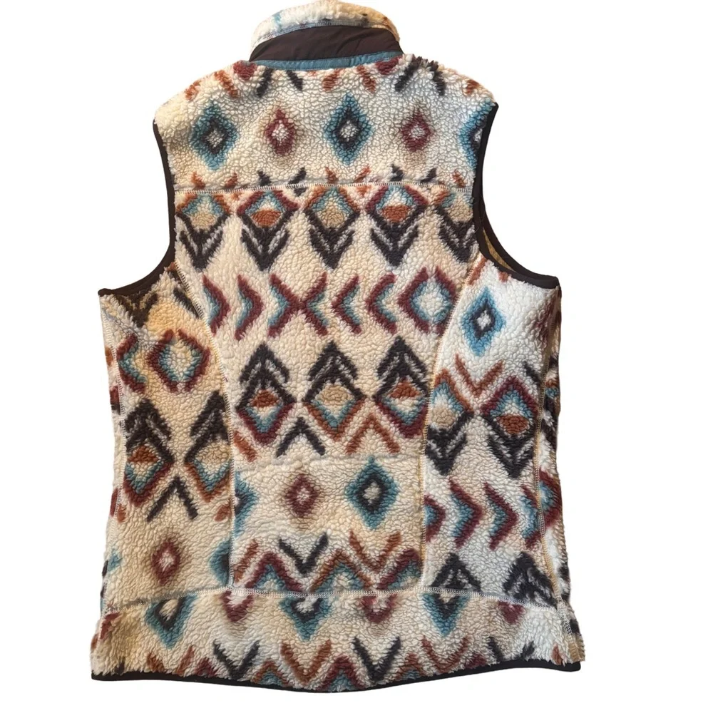 Patagonia Retro X Fleece Vest Full Zip Deep Pile Aztec Southwestern Women Medium - Picture 4 of 6